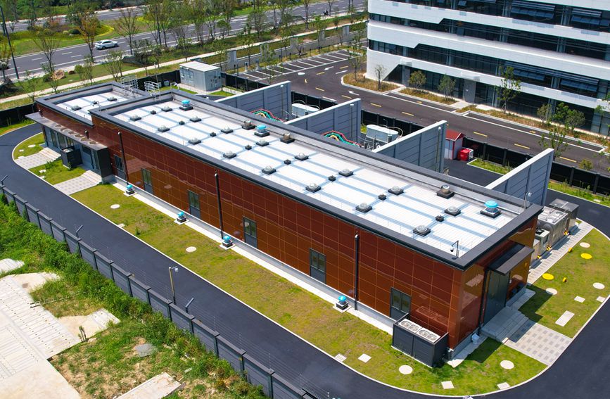 安吉縣110千伏城北變電站是全壽命周期“零碳”變電站。吳夢璐 攝
